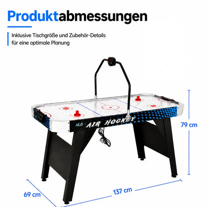 Table de hockey sur air Hyner 137 cm – Système à coussin d'air avec tableau de score intégré