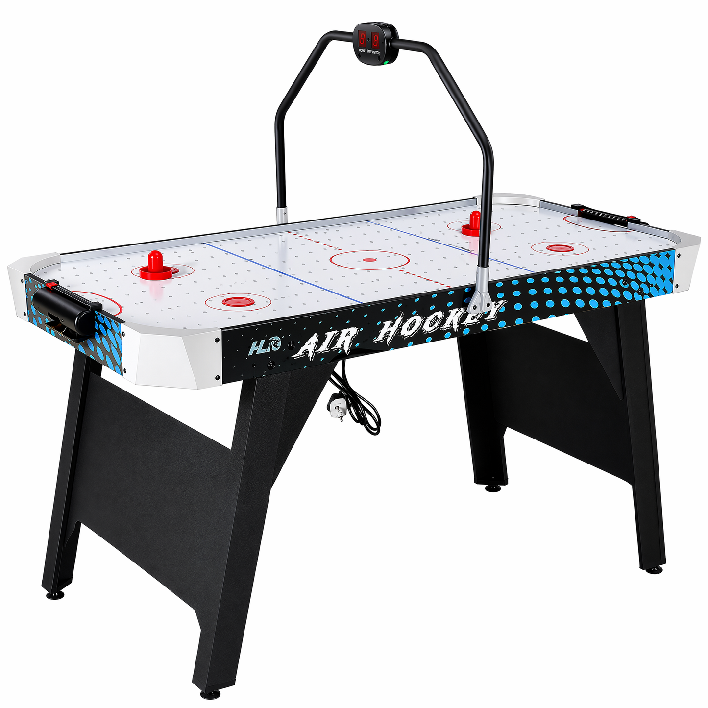 Hyner Airhockey Tisch 137cm Air Hockey Spieltisch Luftkissen Punktetafel Ultra-schnelles Gleiten, integrierte Punktetafel, robuste Holzwerkstoffe, dynamisches Spiel, ideal für Familie