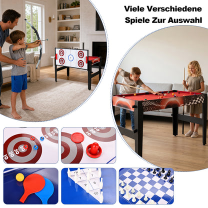 Hyner 14-in-1 Multifunktionstisch 122cm – Billard, Tischtennis, Air Hockey, Schach & mehr