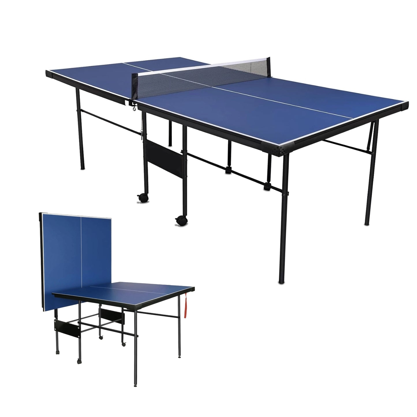 Hyner Tischtennisplatte 206cm Indoor & Outdoor, Tischtennistisch Klappbar mit Rollen, Stabile & Handliche Ping Pong Platte, Freizeitstisch mit Einzelspielmodus für Garten Terrasse Wohnzimmer