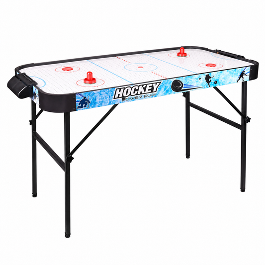 Hyner Air Hockey Tisch 138cm Klappbar, Tisch Eishockey mit Zubehör, Indoor,Mikroperforierte Fläche, Stehhöhe mit Beinen, Luftkissen-Technik, robuste Holzwerkstoffe, ideal für Familienabende