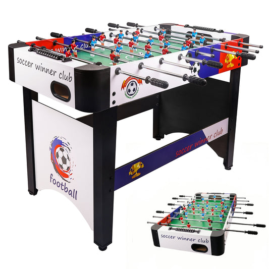 Hyner Tischfußball 121cm mit & ohne Beine, Kickertisch für Boden & Tisch Robuste Holzwerkstoffe, flüssige Spielzüge, einfache Montage, kompaktes Design, ideal für Familie & Erwachsene