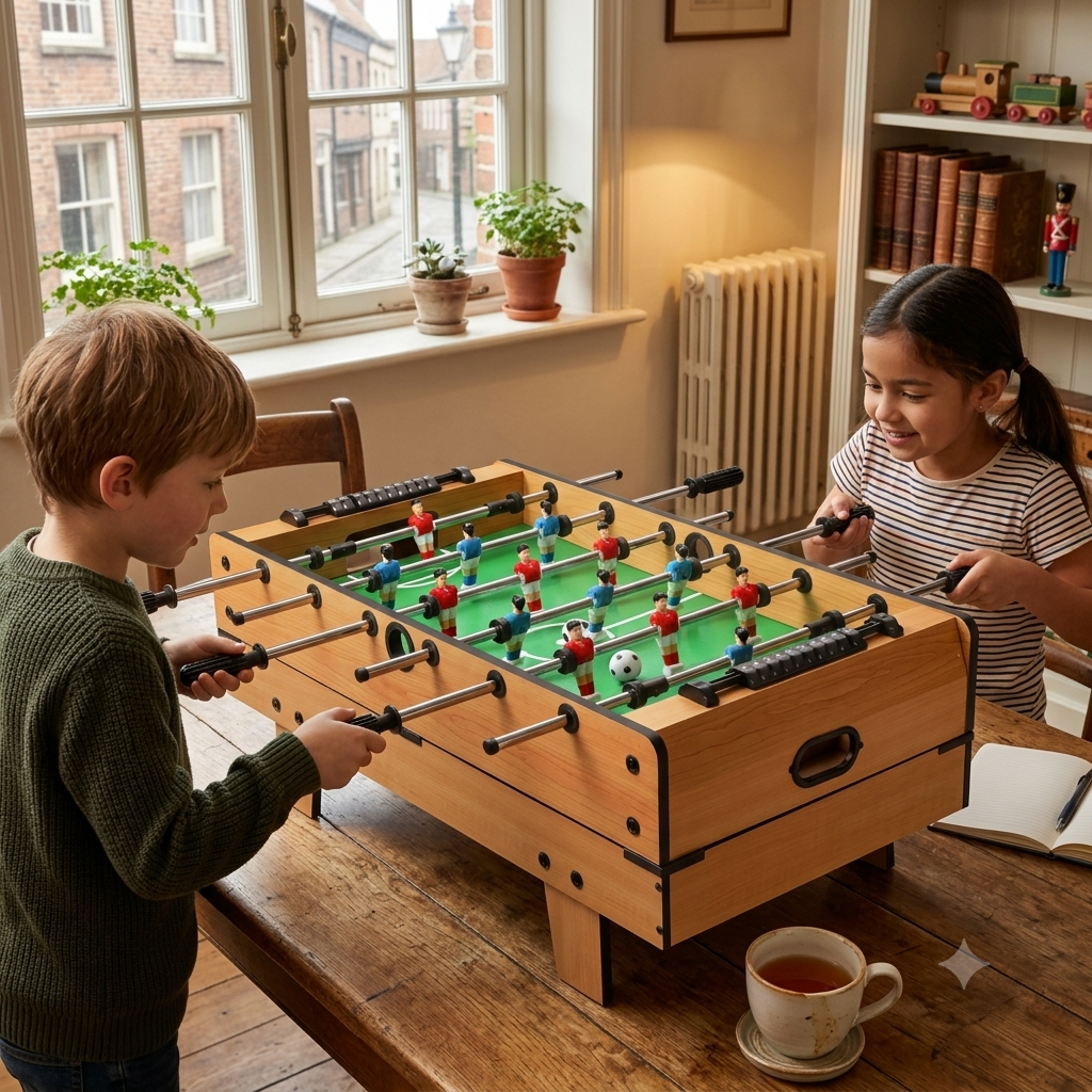Hyner 4in1 Multifunktionstisch,Tischfußball,Billard,Hockey,Tischtennis Multifunktionale Spieltische,Tischfußballtische,Kickertisch,Multifunktionaler,kompakte Aufbewahrung,platzsparend