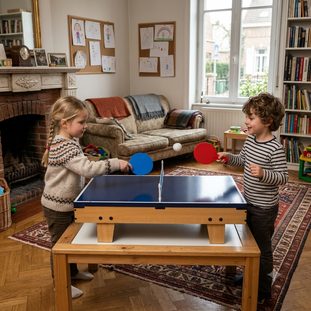 Hyner 4in1 Multifunktionstisch,Tischfußball,Billard,Hockey,Tischtennis Multifunktionale Spieltische,Tischfußballtische,Kickertisch,Multifunktionaler,kompakte Aufbewahrung,platzsparend