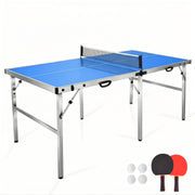Hyner Klappbarer Tischtennistisch 182cm – Wetterfest, mit Griff, Netz, 2 Schlägern & Bällen