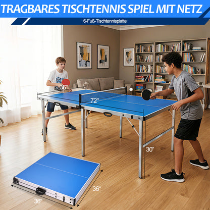 Hyner Klappbarer Tischtennistisch 182cm – Wetterfest, mit Griff, Netz, 2 Schlägern & Bällen