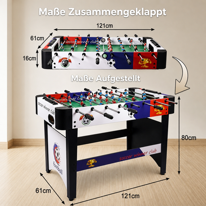 Hyner Tischfußball 121cm – Flexibel mit & ohne Beine für Boden & Tisch