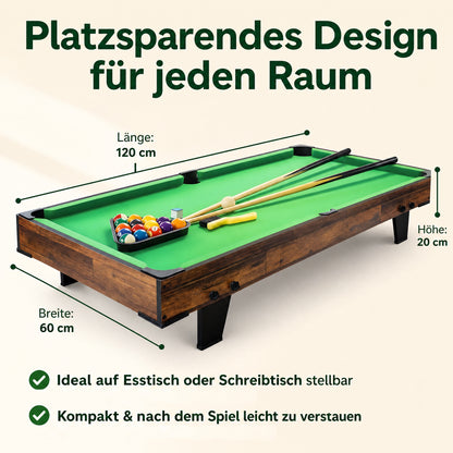 Mini table de billard Hyner 120 cm – Table de billard compacte pour table et bureau