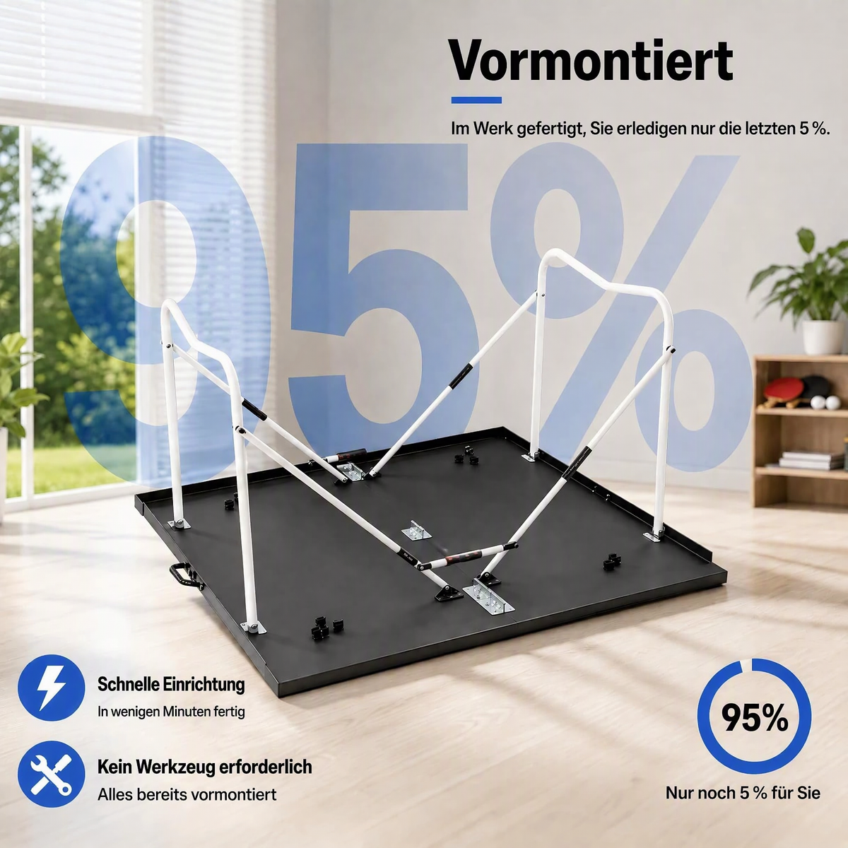 Hyner Tischtennisplatte 274cm – Klappbar & Tragbar mit Netzset – Schneller Aufbau – Indoor & Outdoor