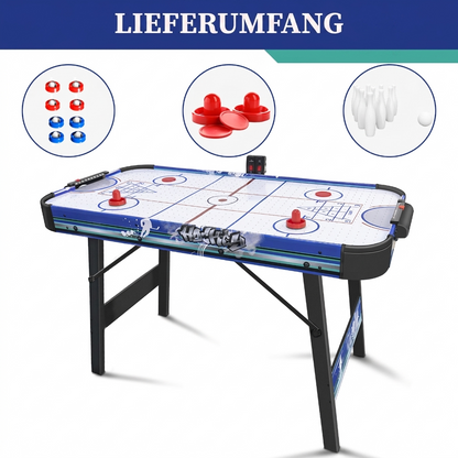 Mesa de air hockey plegable 3 en 1 Hyner (130 cm) – Hockey, bolos, tejo – Incluye accesorios y marcador