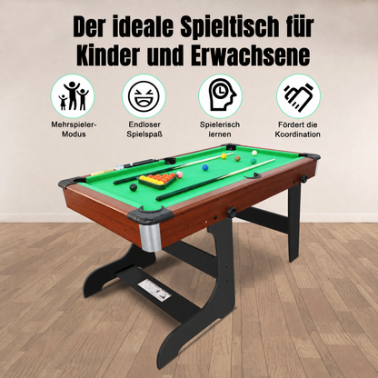 Mesa de billar plegable Hyner (154 cm) en verde – Incl. accesorios completos y construcción robusta