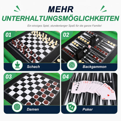 Hyner 10-in-1 Multifunktionstisch 121cm – Tischfußball, Billard, Tischtennis, Air Hockey & mehr