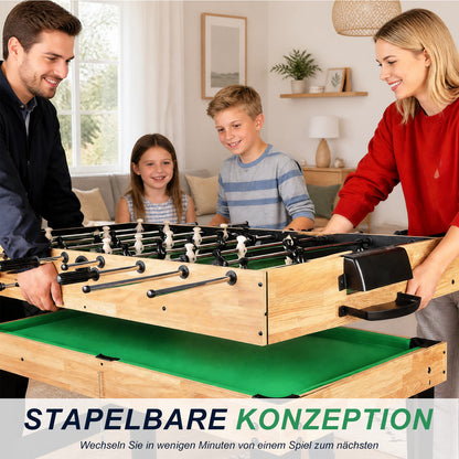 Hyner 10-in-1 Multifunktionstisch 121cm – Tischfußball, Billard, Tischtennis, Air Hockey & mehr