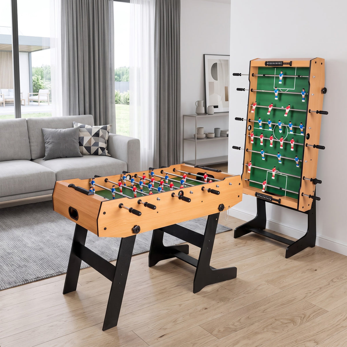 Mesa de futbolín plegable Hyner, accesorios completos: para adultos, niños y toda la familia