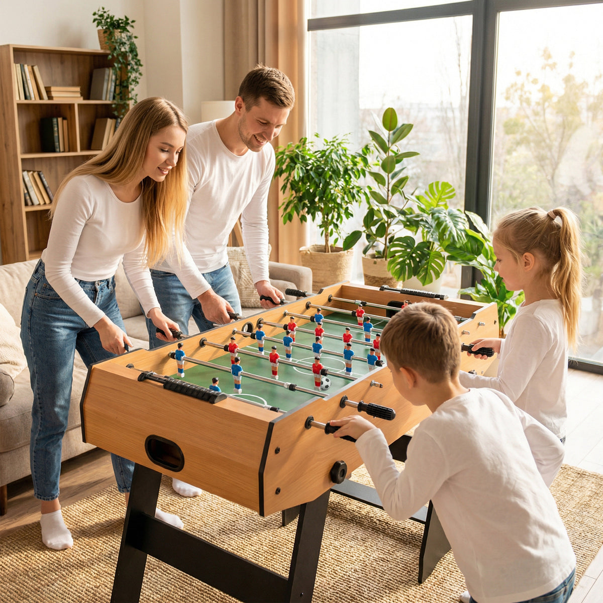 Mesa de futbolín plegable Hyner, accesorios completos: para adultos, niños y toda la familia